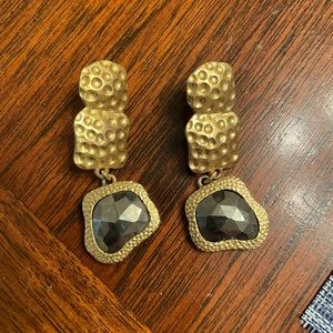 Christina Greene Waterfall earrings- gold and hematite